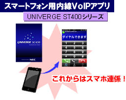 スマートフォン用内線VoIPアプリ　UNIVERGE ST400シリーズ